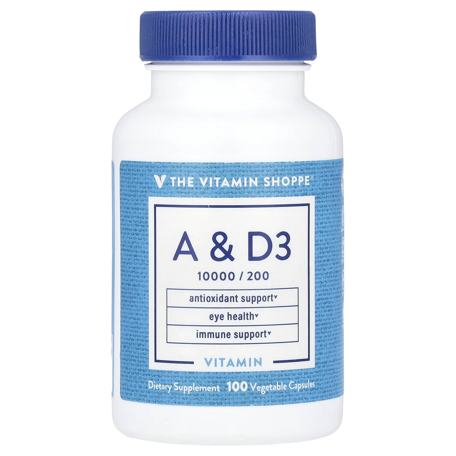 The Vitamin Shoppe, Vitamin A & D3, 100 Vegetable Capsules - B00013YZKM