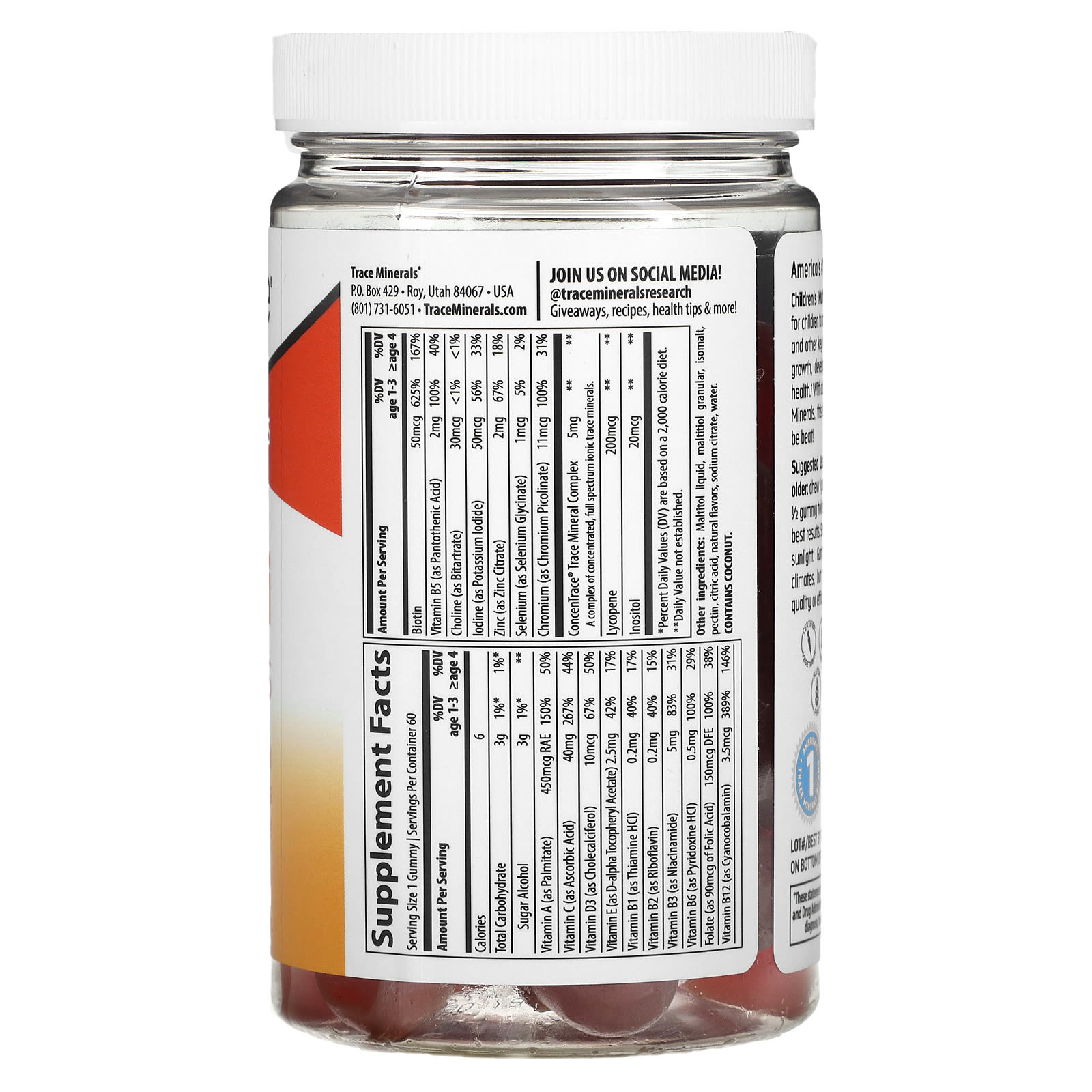 Trace Minerals ®, Children's Multi Gummies, Orange, 60 Gummies - B0CLS4C8NC