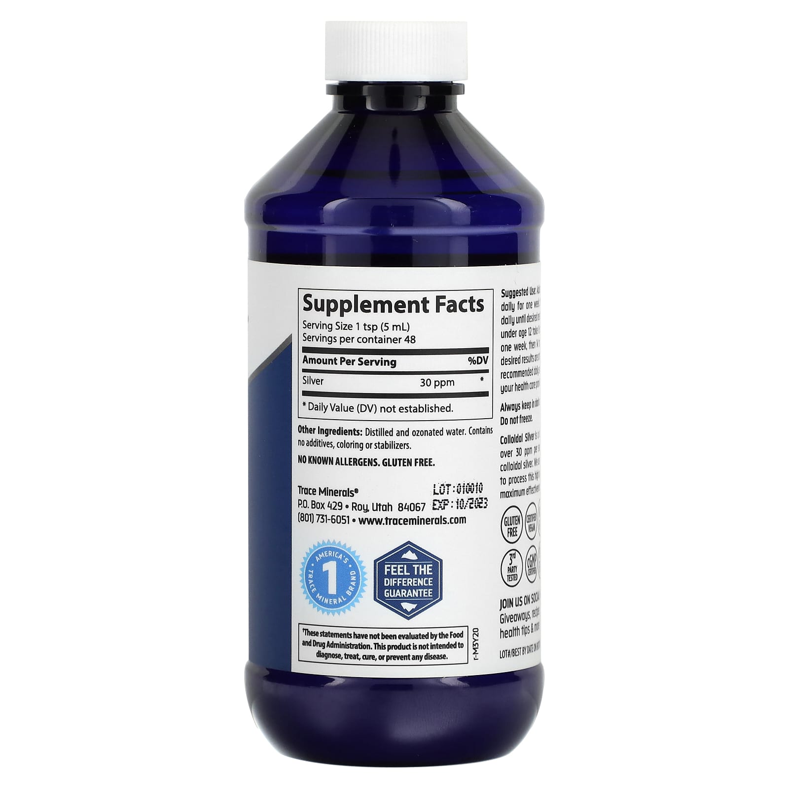 Trace Minerals ®, Colloidal Silver, 30 ppm, 8 fl oz (237 ml) - B000AMUWME