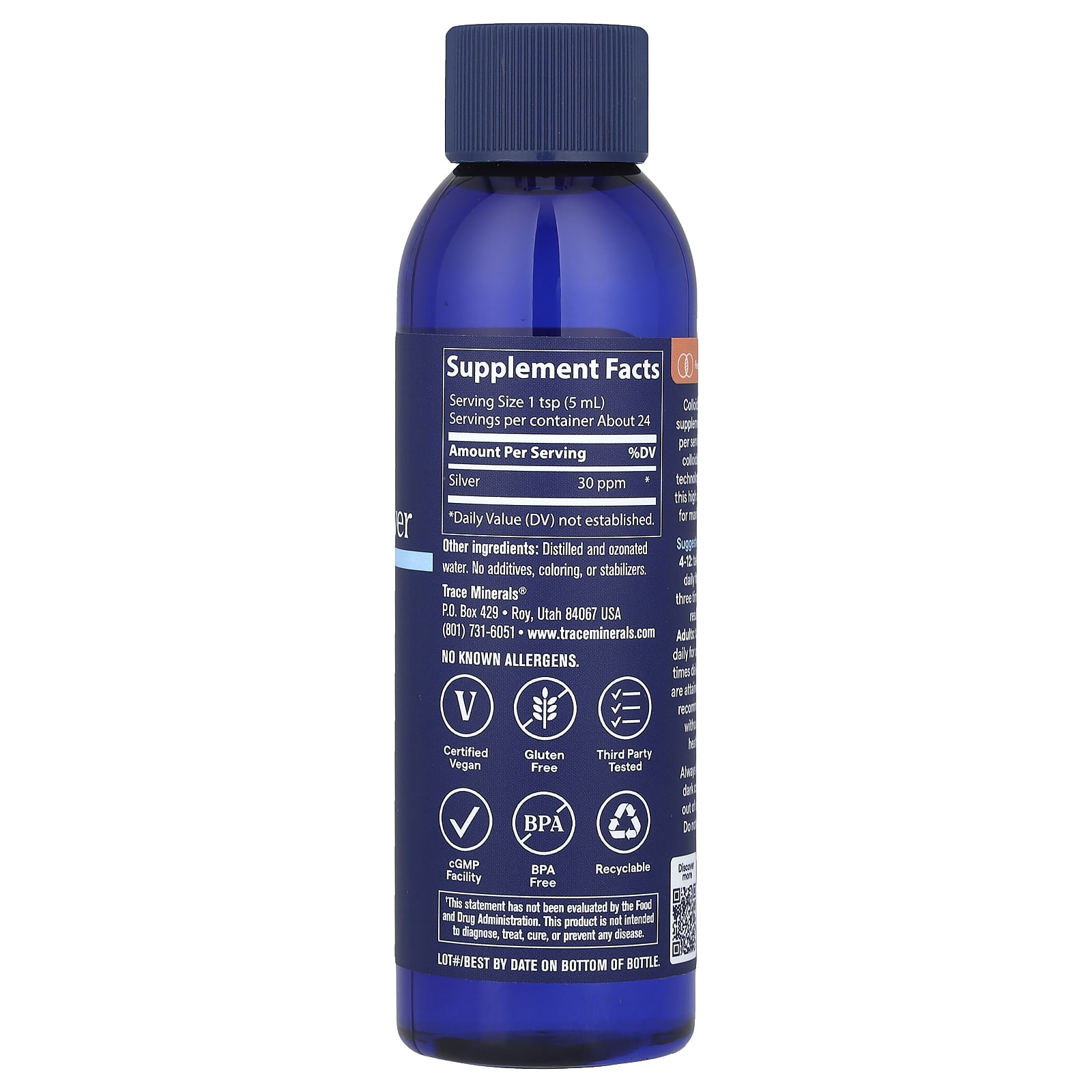 Trace Minerals ®, Colloidal Silver, 4 fl oz (118 ml) - B08B6FWX3Q