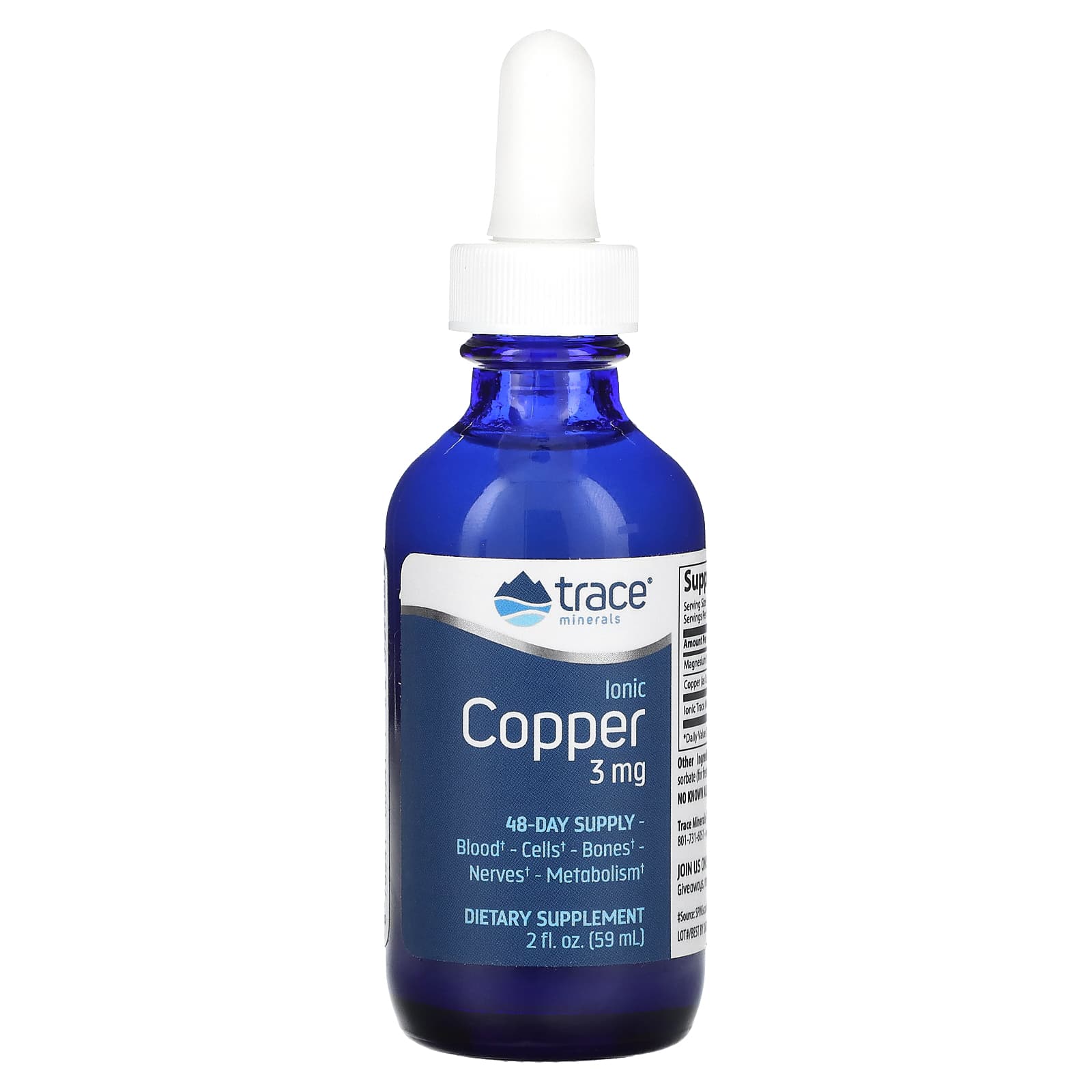 Trace Minerals ®, Ionic Copper, 3 mg, 2 fl oz (59 ml) - B019IX0ZTU