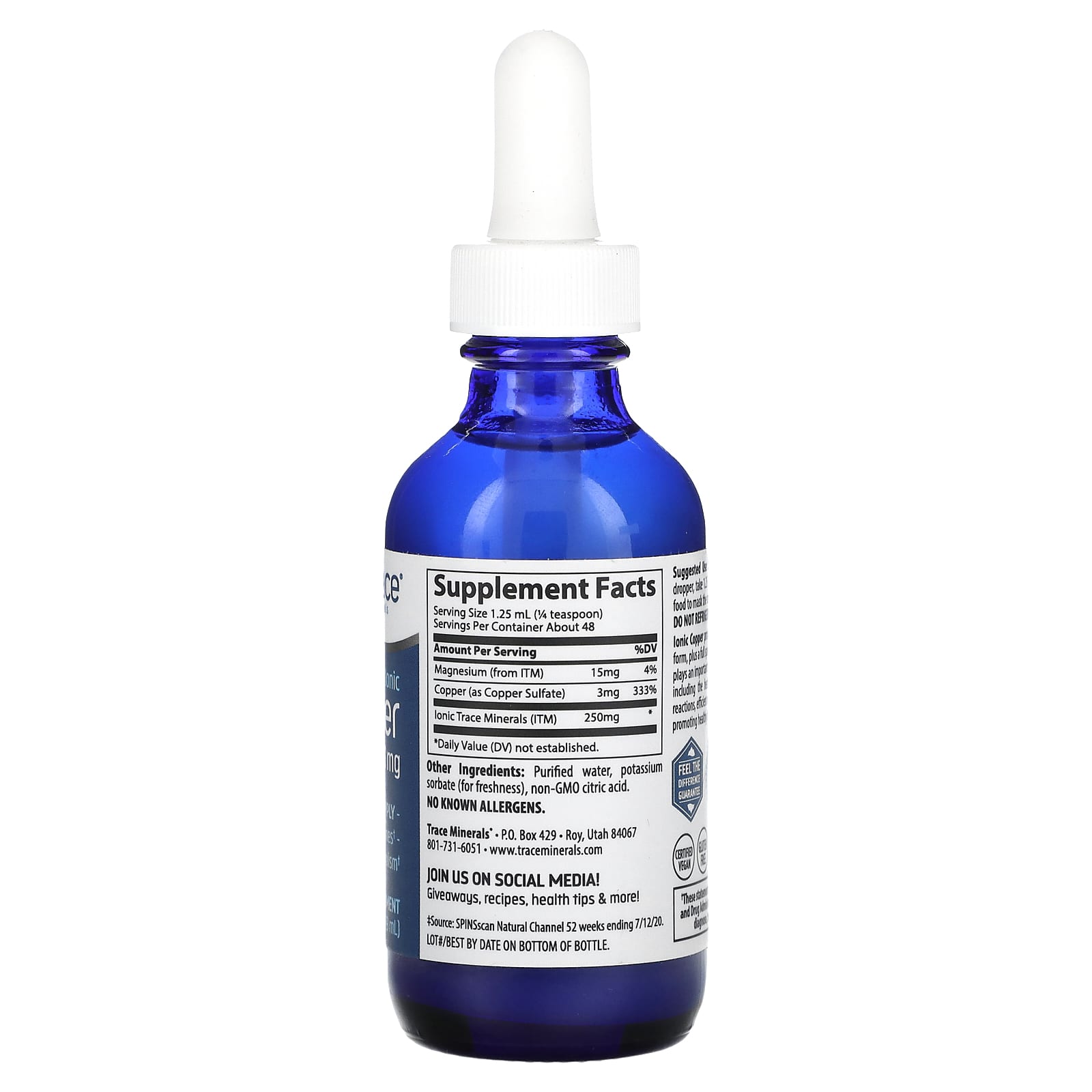 Trace Minerals ®, Ionic Copper, 3 mg, 2 fl oz (59 ml) - B019IX0ZTU