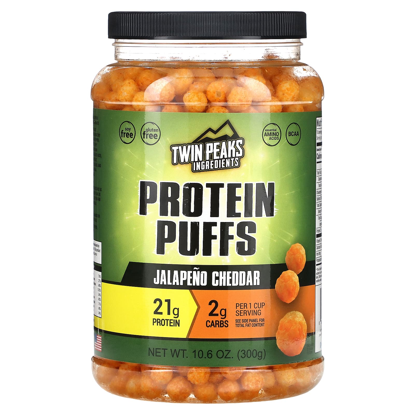 Twin Peaks, Protein Puffs, Jalapeno Cheddar, 10.6 oz (300 g) - B078YF26BT