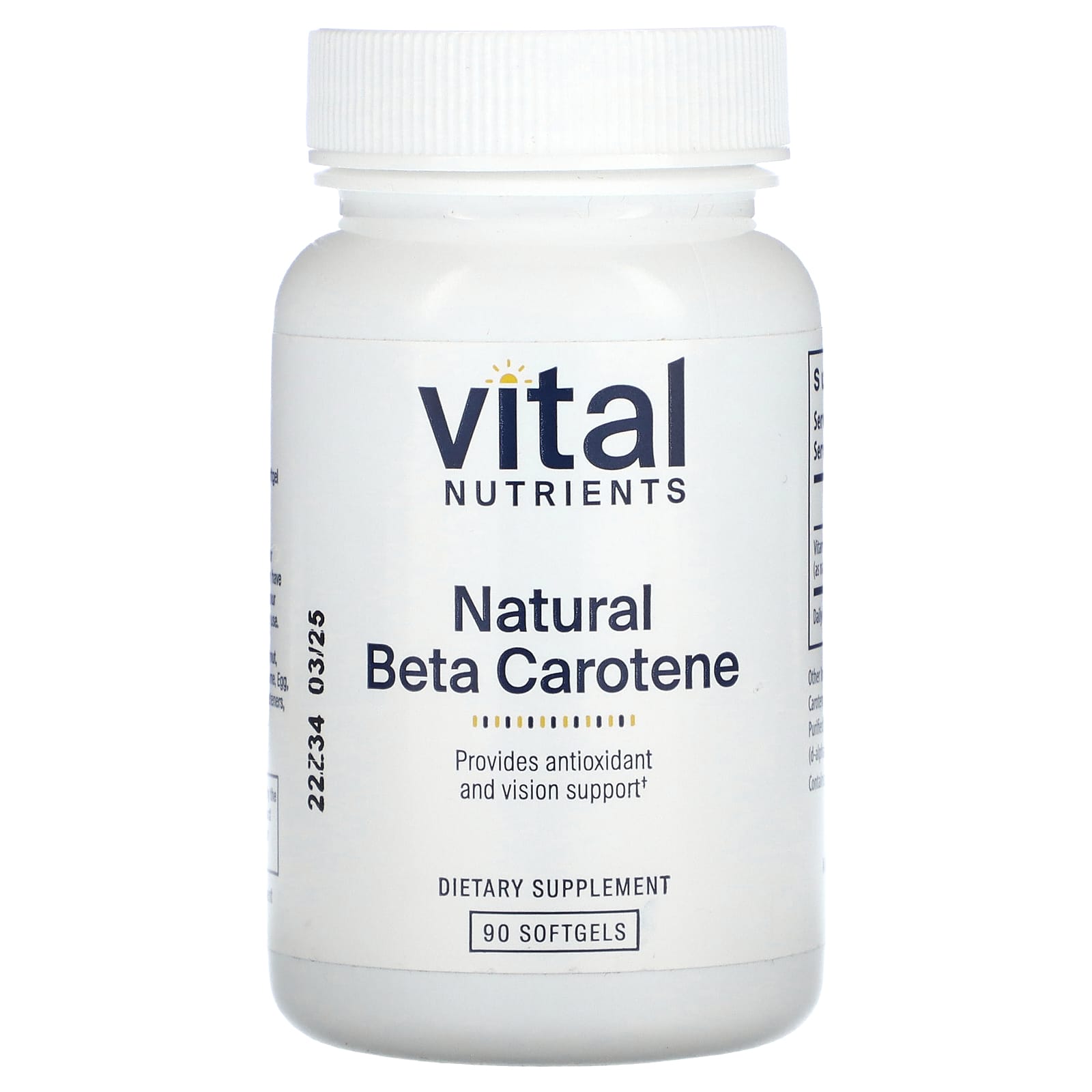 Vital Nutrients, Natural Beta Carotene, 90 Softgels - B001083P7Q