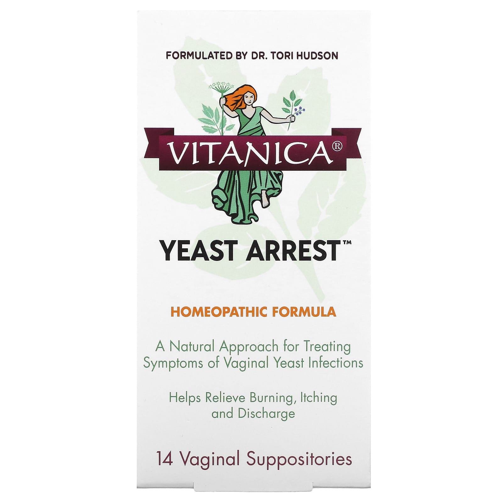 Vitanica, Yeast Arrest, 14 Vaginal Suppositories - B007CBWUM6