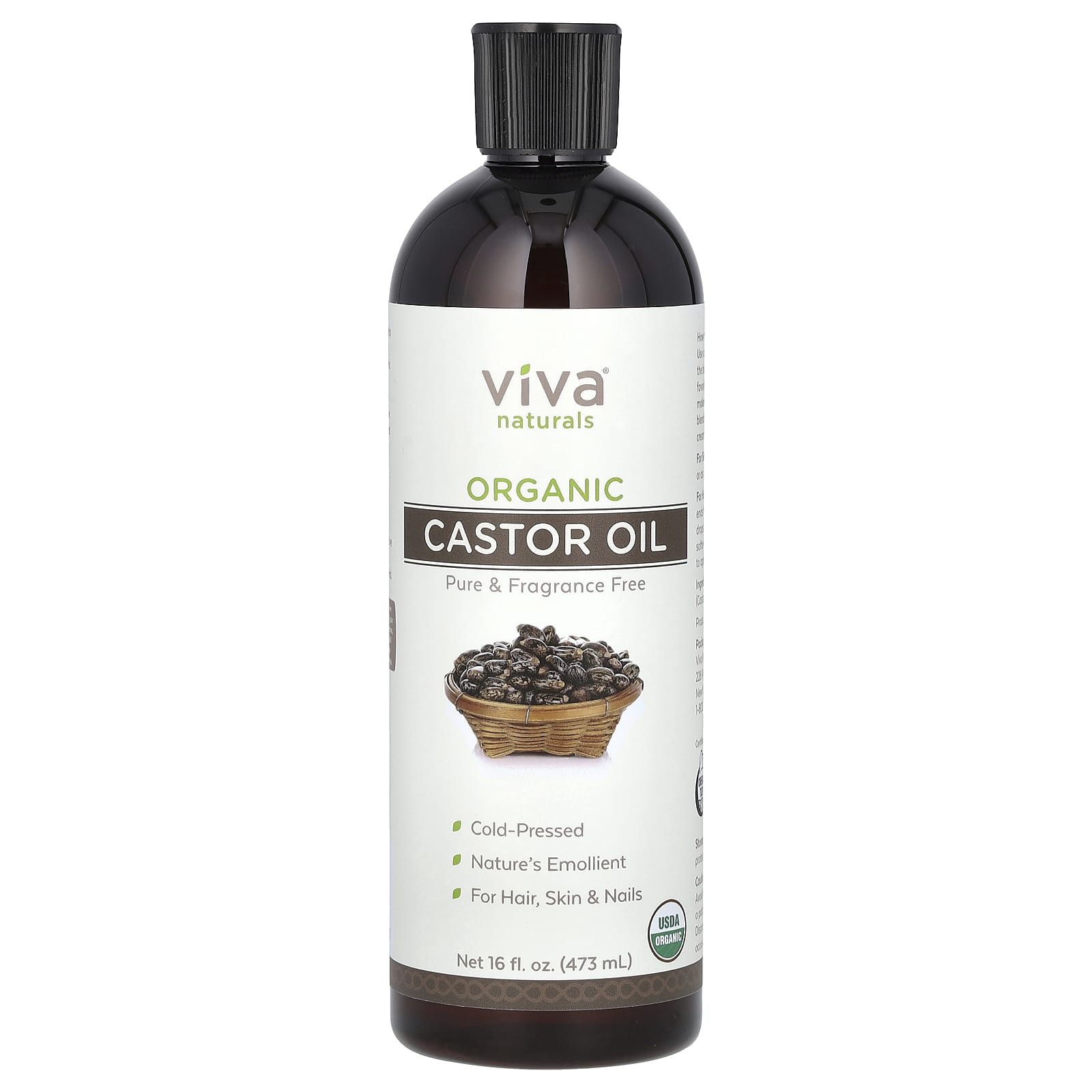 Viva Naturals, Organic Castor Oil, 16 fl oz (473 ml) - B071RD69HX