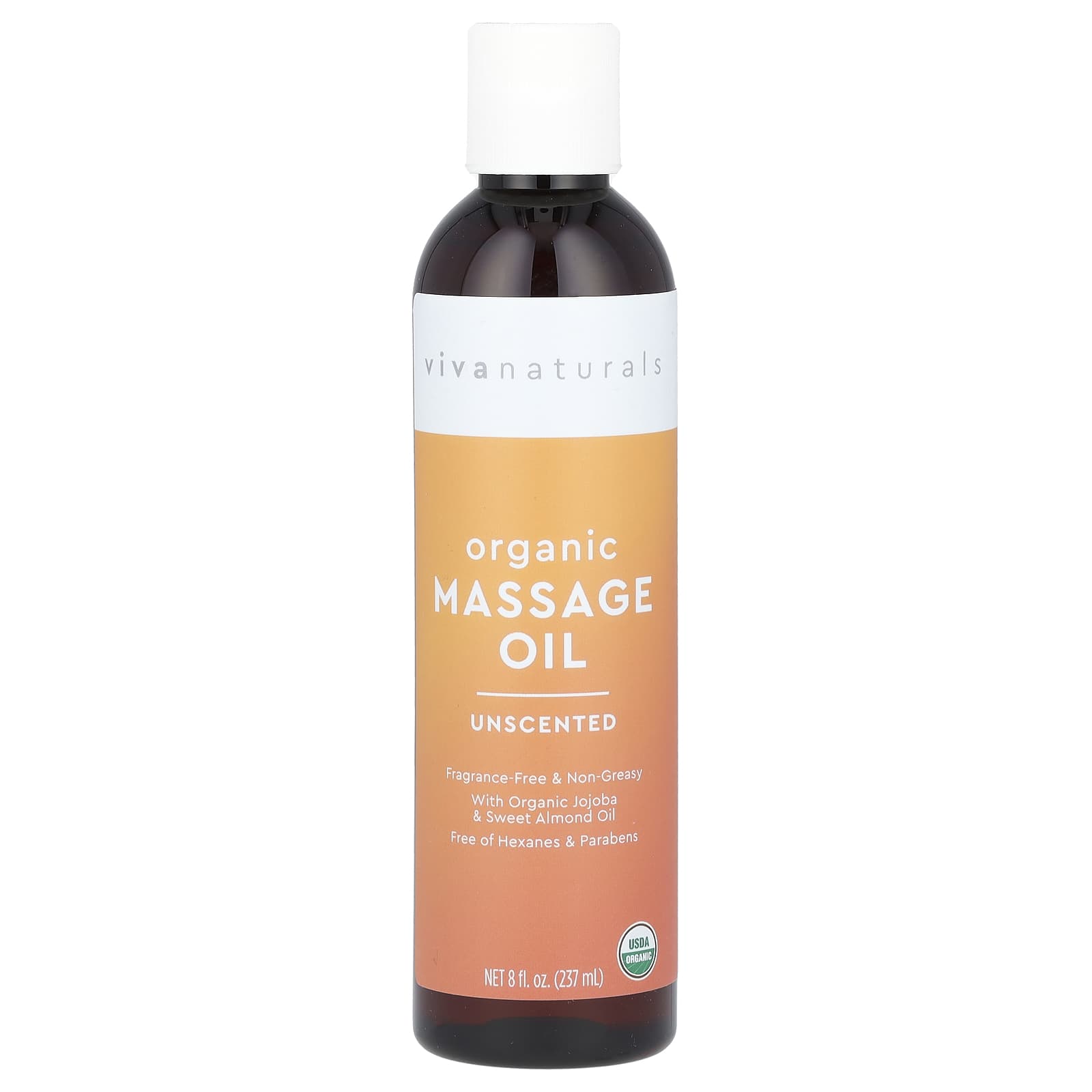 Viva Naturals, Organic Massage Oil, Unscented, 8 fl oz (237 ml) - B07R75R7PC