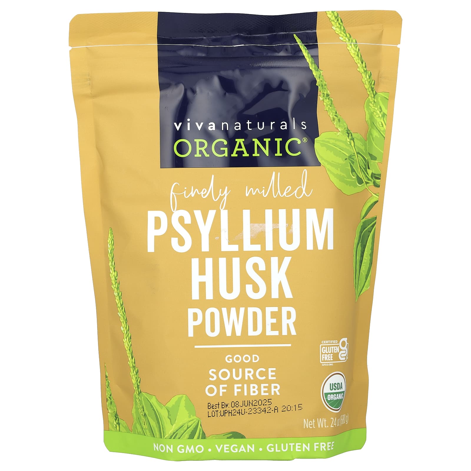 Viva Naturals, Organic Psyllium Husk Powder, 24 oz (680 g) - B011QGTRG4