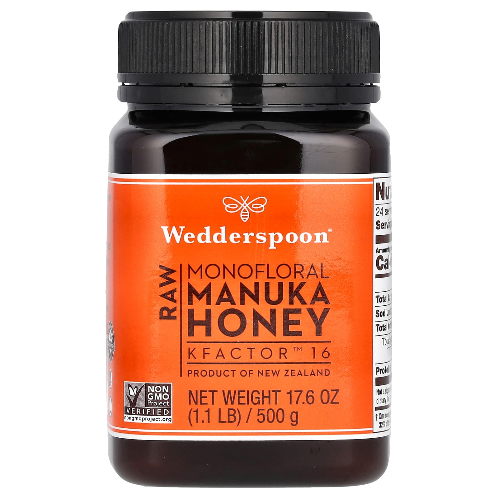 Wedderspoon, Raw Monofloral Manuka Honey, KFactor 16, 1.1 lb (500 g) - B014AP5JUG