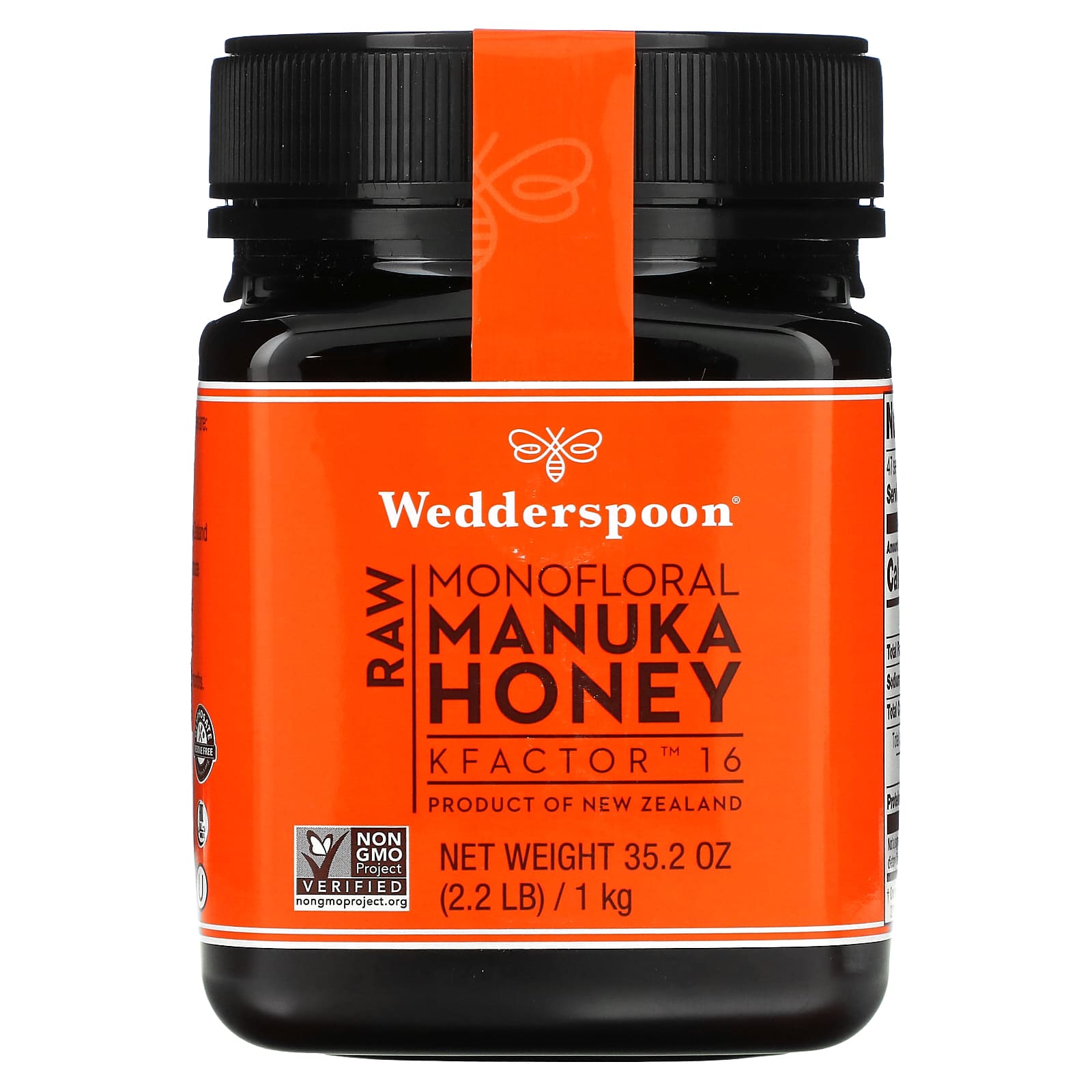 Wedderspoon, Raw Monofloral Manuka Honey, KFactor 16, 2.2 lb (1 kg) - B077VLLCXV