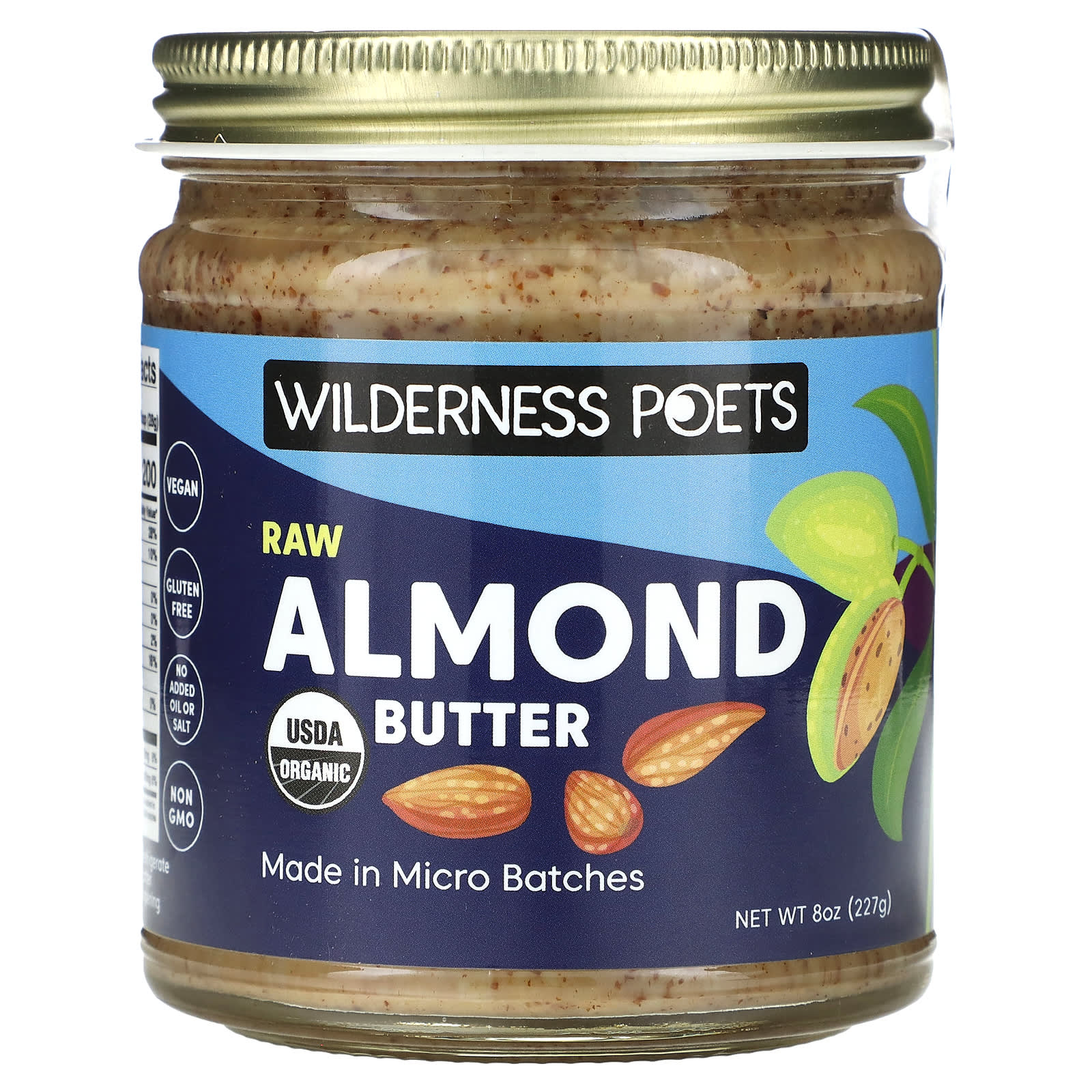 Wilderness Poets, Organic Raw Almond Butter, 8 oz (227 g) - B07FZGZ5QW