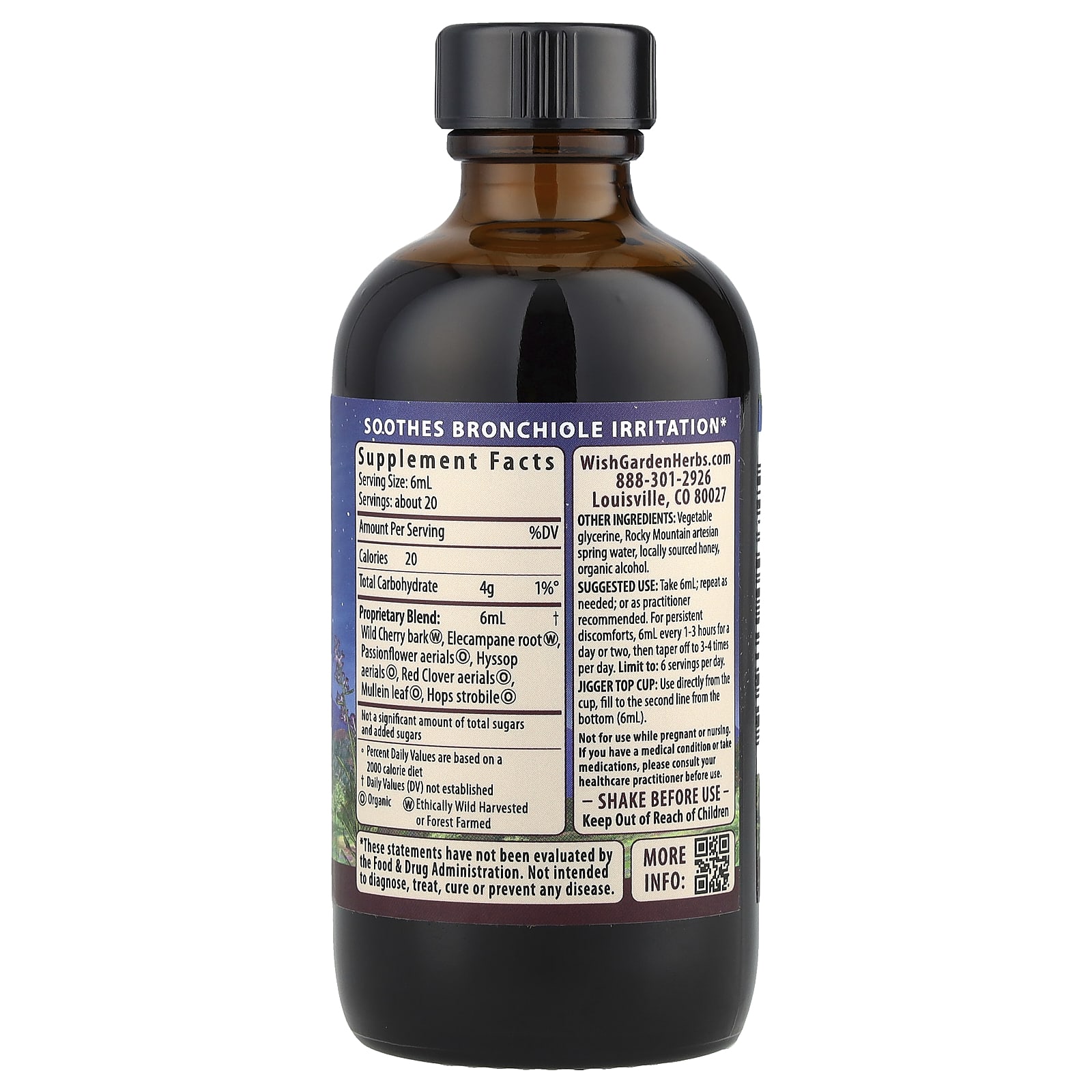 WishGarden Herbs, Serious PM™ Cough, Soothing Syrup, 4 fl oz (120 ml) - B09LFTVS7S