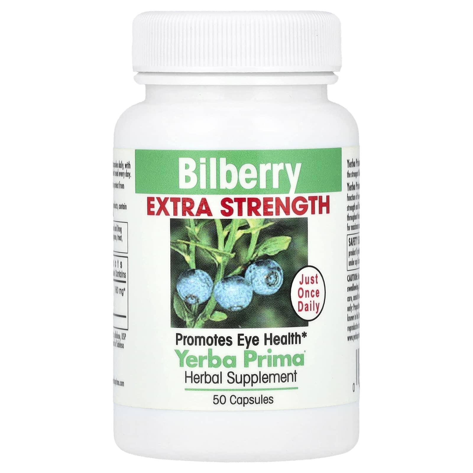 Yerba Prima, Bilberry, Extra Strength, 50 Capsules - B000152I7W