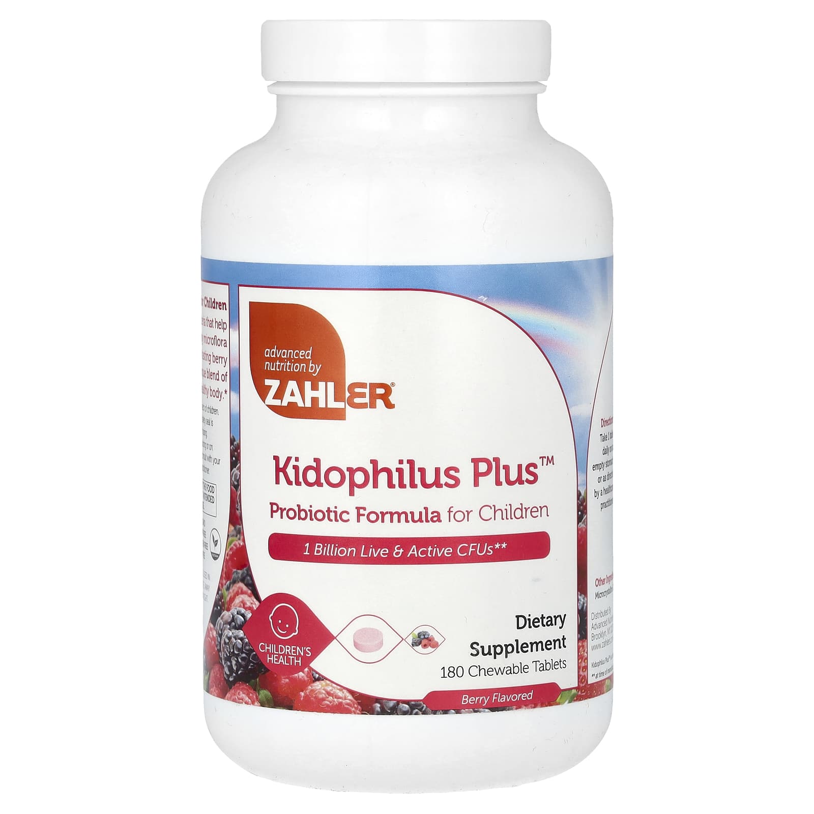 Zahler, Kidophilus Plus, Probiotic Formula For Children, Berry, 1 Billion CFUs, 180 Chewable Tablets - B01G43Z9CU