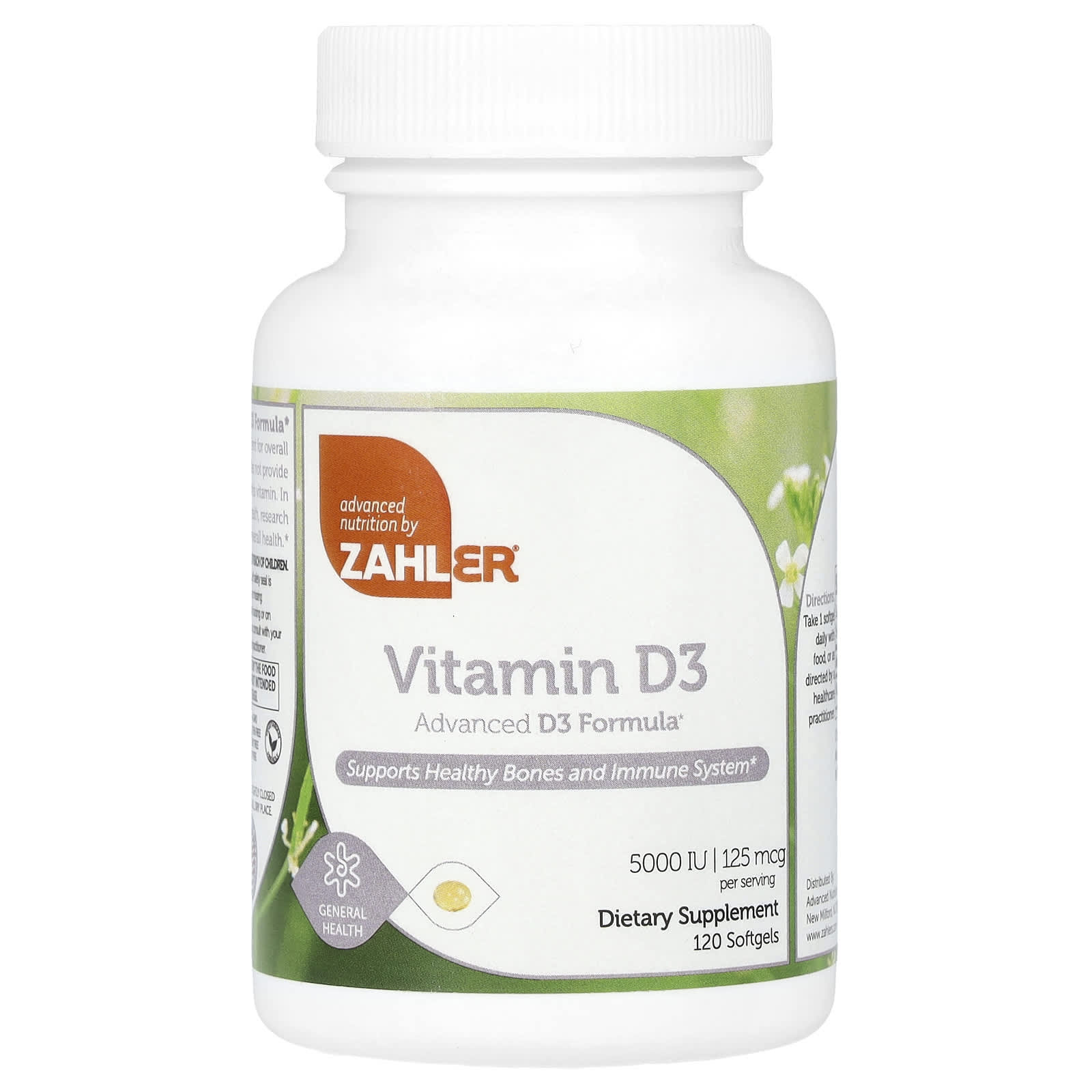 Zahler, Vitamin D3, Advanced D3 Formula, 125 mcg (5,000 IU), 120 Softgels - B00DPK5F0M