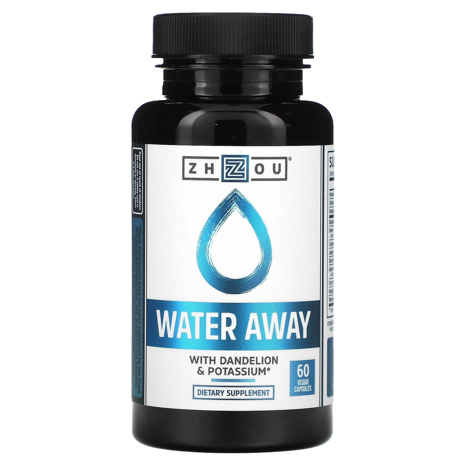 Zhou Nutrition, Water Away with Dandelion & Potassium, 60 Veggie Capsules - B00RKL5ODA