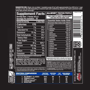 ALLMAX Nutrition AllWhey Classic 100% Whey Protein - B01F6BL0CE