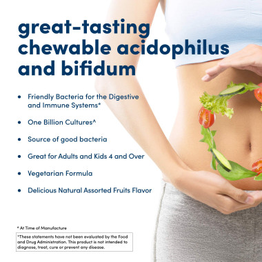 American Health Chewable Acidophilus And Bifidium Natural Assorted Fruit Flavors - B000IRJTRA