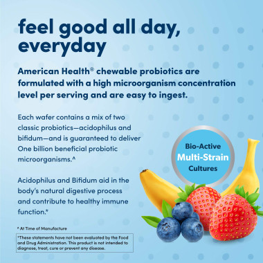 American Health Chewable Acidophilus And Bifidium Natural Assorted Fruit Flavors - B000IRJTRA