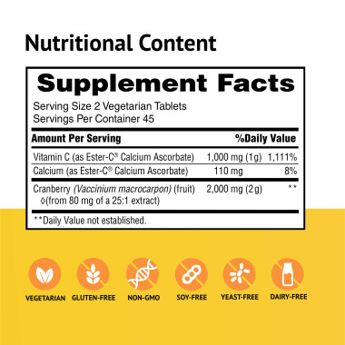 American Health Ester-C with Cranberry & Immune Health Complex - B004BJ47LO