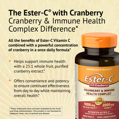 American Health Ester-C with Cranberry & Immune Health Complex - B004BJ47LO