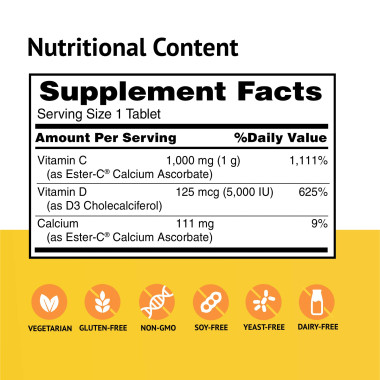 American Health Ester-C with D3 Bone and Immune Health Complex - B004ENOSBG