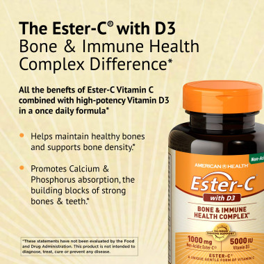 American Health Ester-C with D3 Bone and Immune Health Complex - B004ENOSBG