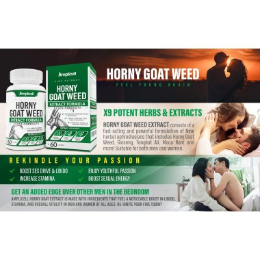 Amplicell Horny Goat Weed Enhanced Energy & Performance Booster for Men and Women - B082V6186P