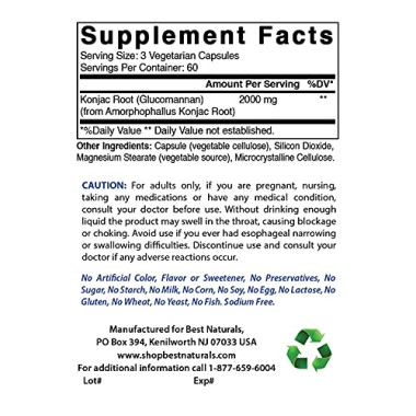 Best Naturals Konjac Root Glucomannan Caps - B00I5VKI8K