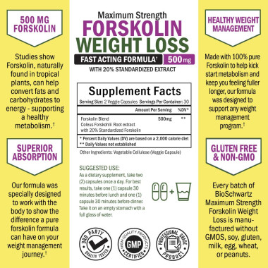 BioSchwartz Forskolin Extract for Weight Loss - B01E6TWJ0Y