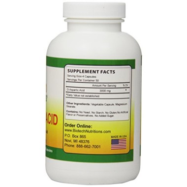 Biotech Nutritions D-Aspartic Acid Dietary Supplement - B00CJNFU2Y