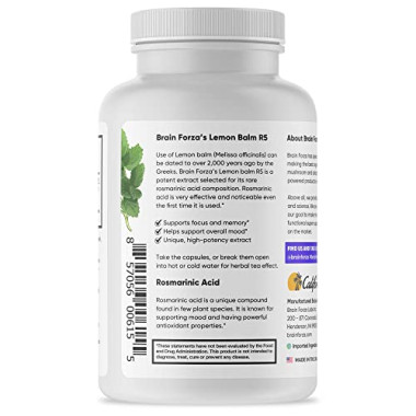 Brain Forza Lemon Balm Stress Focus and Mood Support - B01DN4KXM4