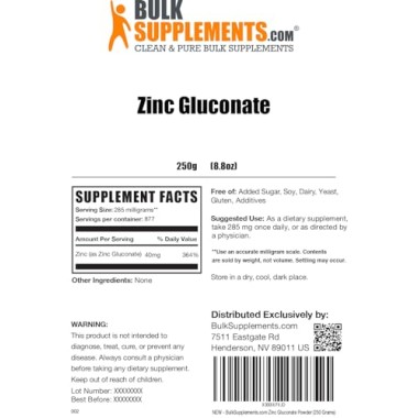 Bulk Supplements Zinc Gluconate - B00GW1C4H8