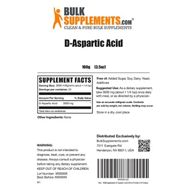 BulkSupplements D-Aspartic Acid - B00E7JO0EC