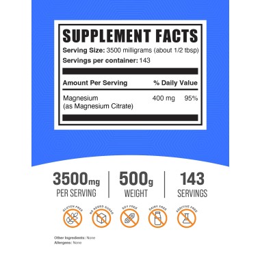 BulkSupplements Magnesium Citrate Powder - B00GW5NX88