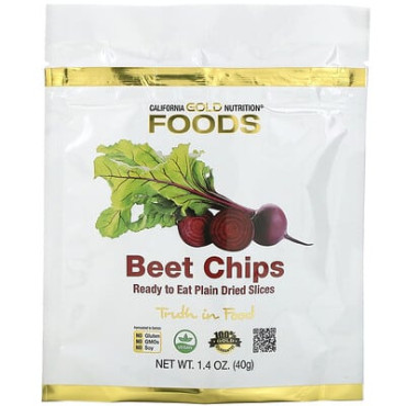 California Gold Nutrition Beet Chips Plain Dried Slices - 