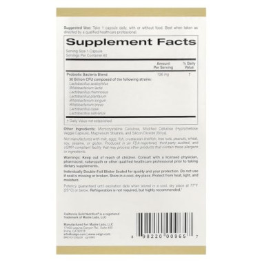 California Gold Nutrition LactoBif Probiotics - B01HUZTTX6