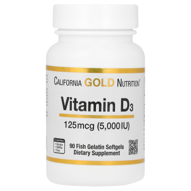 California Gold Nutrition Vitamin D3 Fish Gelatin Softgels - B071LN9587