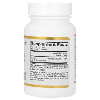 California Gold Nutrition Vitamin D3 Fish Gelatin Softgels - B071LN9587