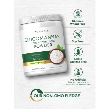 Carlyle Glucomannan 100% Pure Powder from Konjac Root - B07G7H3R7Q