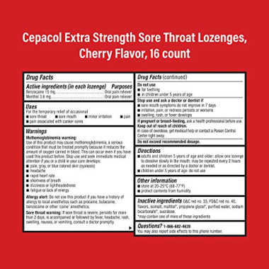 Cepacol Extra Strength Sore Throat & Cough Lozenges - B00XQFJXK4