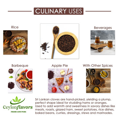 Ceylon Flavors Organic Premium Whole Cloves Spices - B076KJZCRW