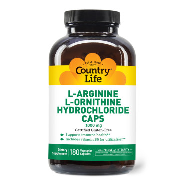 Country Life L-Arginine L-Ornithine Hydrochloride Caps - B0011G0EPI