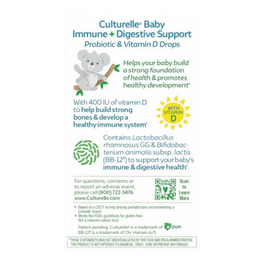 Culturelle Probiotics Baby Grow+Thrive Probiotics+Vitamin D Drops 0-12 Months - B075RDZ3WF