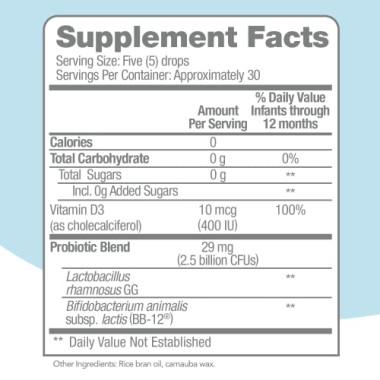 Culturelle Probiotics Baby Grow+Thrive Probiotics+Vitamin D Drops 0-12 Months - B075RDZ3WF