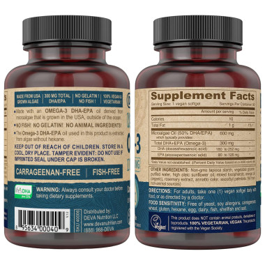 Deva Vegan Omega-3 DHA-EPA - B00AN86PGC