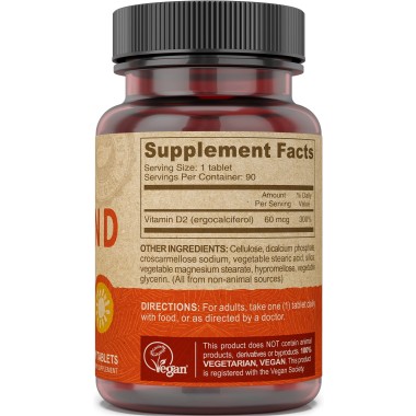 Deva Vegan Vitamin D, D2, 2400 IU - B005NZ636M
