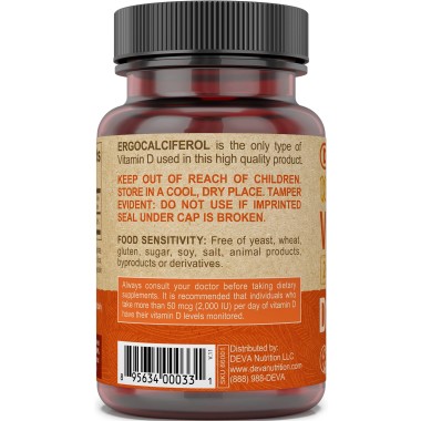 Deva Vegan Vitamin D, D2, 2400 IU - B005NZ636M