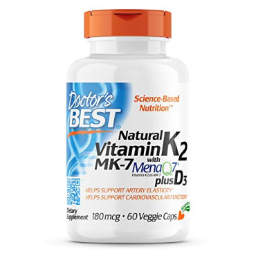 Doctor's Best Natural Vitamin K2 MK-7 with MenaQ7 plus Vitamin D3 - B017JXZPPU