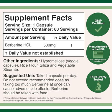 Double Wood Supplements Berberine Support Cardiovascular & Mental Health - B01ADU1OYW